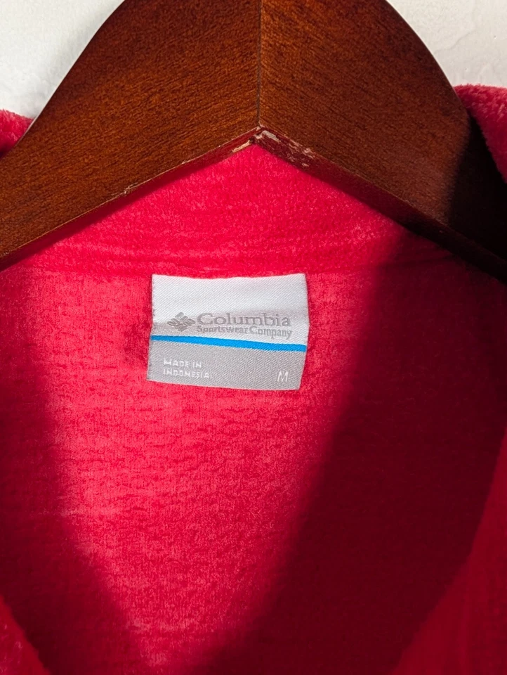 Chaqueta Columbia Para Mujer Mediana Roja Polar Ropa Deportiva Co Bolsillos con Cremallera Completa Exterior Foto 3 de 4