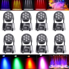 8PCS 105W RGBW 4-in-1 Moving Head Stage Wash Lighting DMX512 Wedding Bar Light