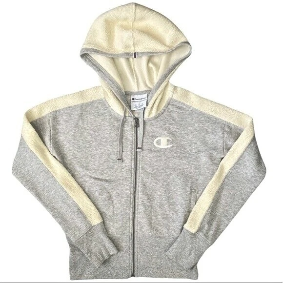 Champion Zip Hoodie Athletic Workout Jacket Sweat Coat Herringbone XS NWOT