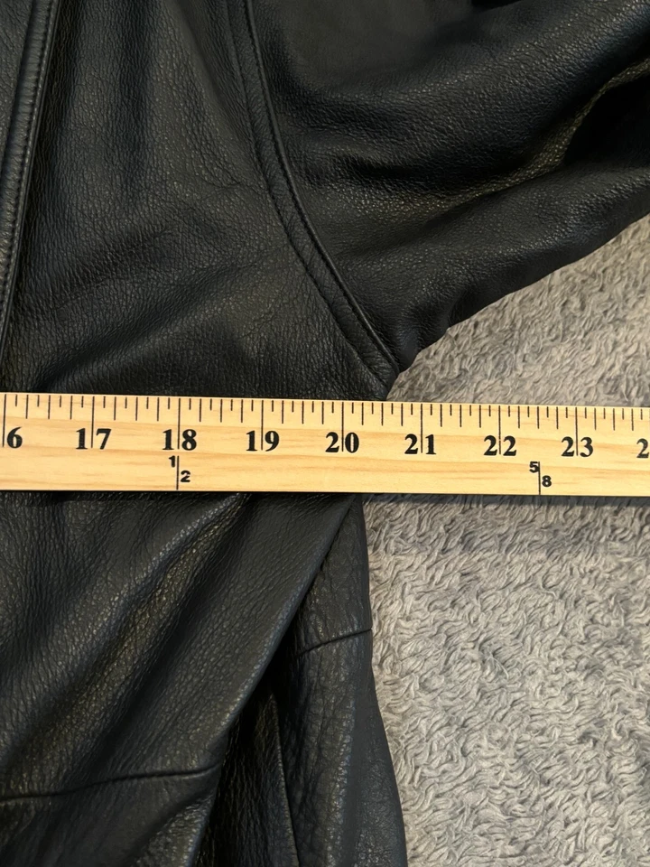 Jaqueta de couro pesada Field Gear feminina pequena preta com capuz acabamento de pele sintética casaco - Imagem 3 de 4