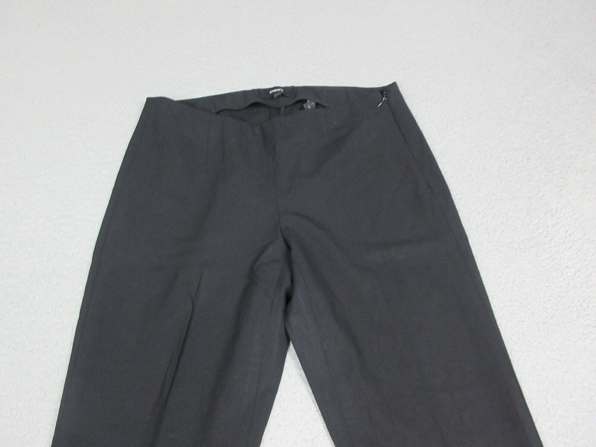 Theory Pants Womens 00 Black Slacks Wool Blend Lightweight