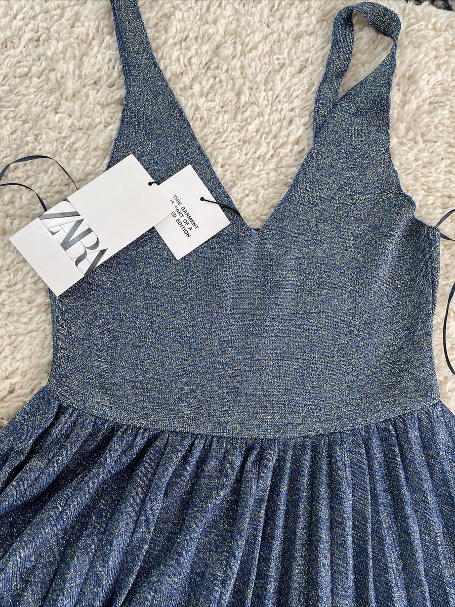 ZARA【NEW】PLEATED KNIT DRESS PLEATED KNIT COMBINATION DRESS - Green | ZARA United States
