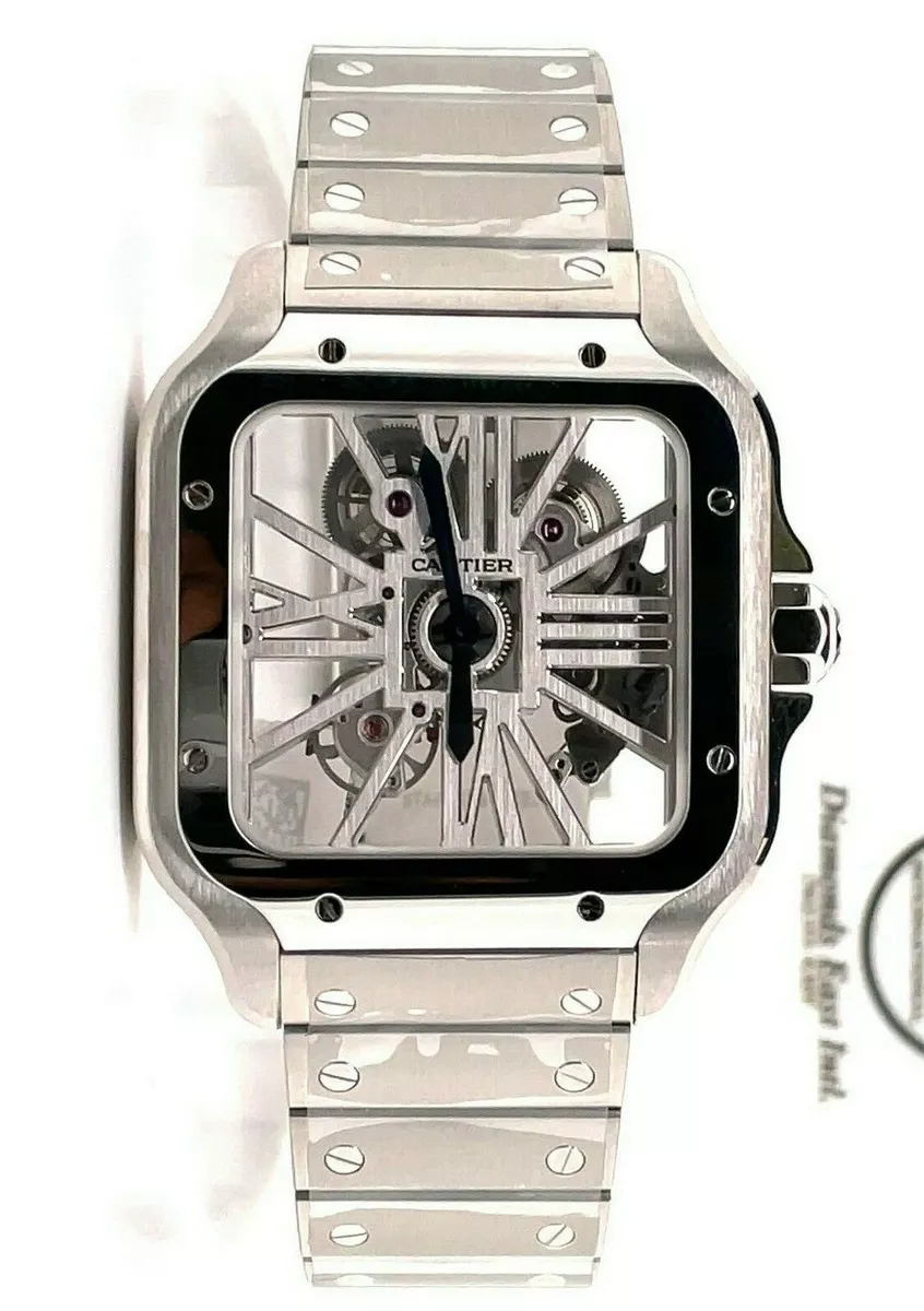 Santos de cartier skeleton watch sale