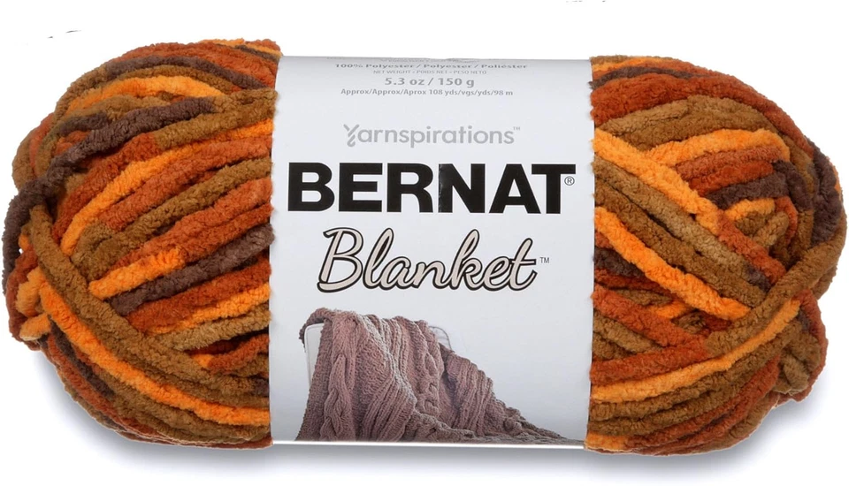 Manta Bernat hilo súper voluminoso, 5,3 oz, calibre 6 súper voluminoso, hojas de otoño Foto 4 de 4