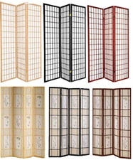 4 & 3 Panel Wood Shoji Room Divider Screen Oriental