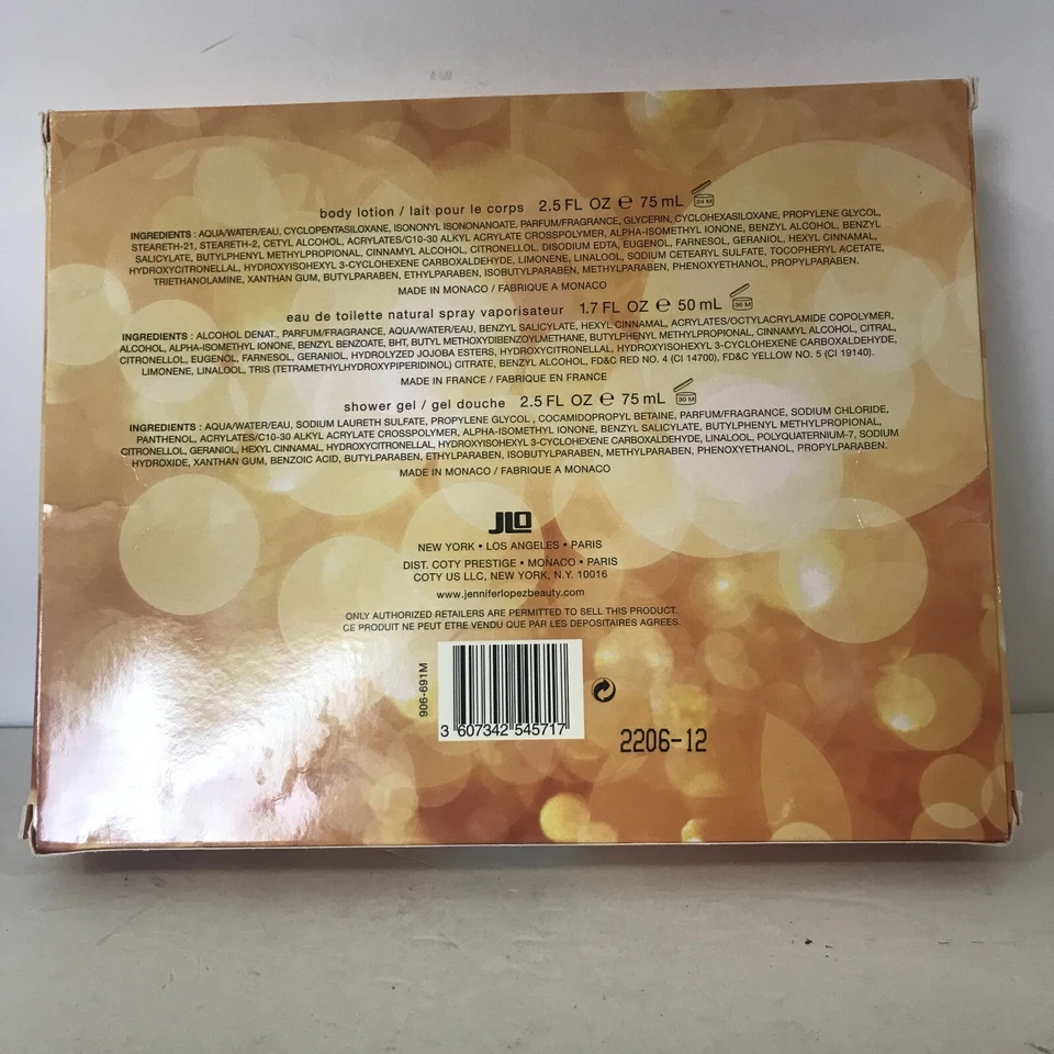 Glow by JLO 3 Piezas Set de Regalo Loción Corporal Eau de Toilette Gel de Ducha Coty Nuevo en Caja Foto 4 de 4