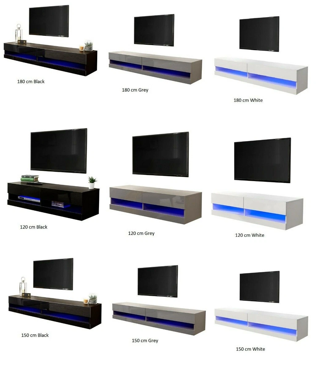 Fully assembled black 2024 gloss tv units