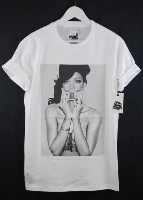 ACTUAL FACT RIHANNA DOLLAR BILL BLACK & WHITE URBAN STREET PREMIUM TEE T SHIRT