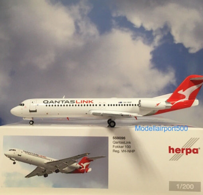 Herpa Wings 1:200  Fokker 100  QantasLink  VH-NHP  559096 Modellairport500