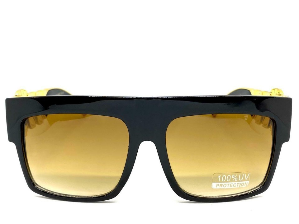 Sole Rappe Oversize Classico Retrò Hip Hop Rapper Mezzano Stile Sole Big Black Oro ...