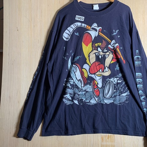 Vintage Looney Tunes Shirt Adult Size Extra Large Black Long Sleeve Mens 90s AOP - Picture 3 of 14