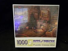 Bits and Pieces By The Fire Christmas Cabin 1000 Piece Jigsaw Puzzle- New
