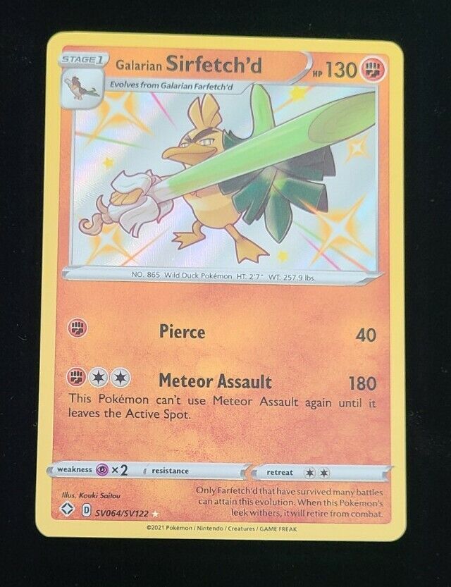 2021 Pokémon Shining Fates Galarian Sirfetch'd Holo SV064/SV122