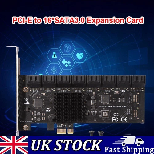 SA3116J PCIE Adapter 16 Port 6Gbps PCI-Express X1 to SATA 3.0 Expansion Card