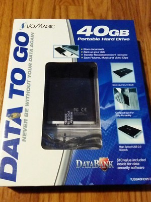 I/OMAGIC IUSB40HD25TG DATA TO GO HARD DRIVE