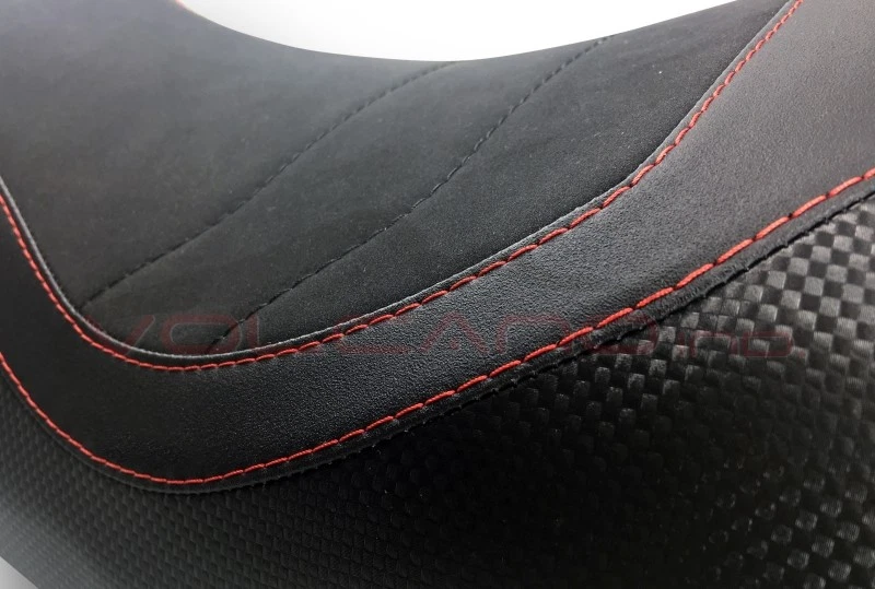 Funda Asiento Ducati Monster 1994-2007 Diseño Sella Volcano Antideslizante Negro Logo D Foto 2 de 3