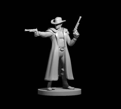 Half Orc Male Gunslinger Dual Pistols 28mm Scale DND D&D Tabletop Miniature