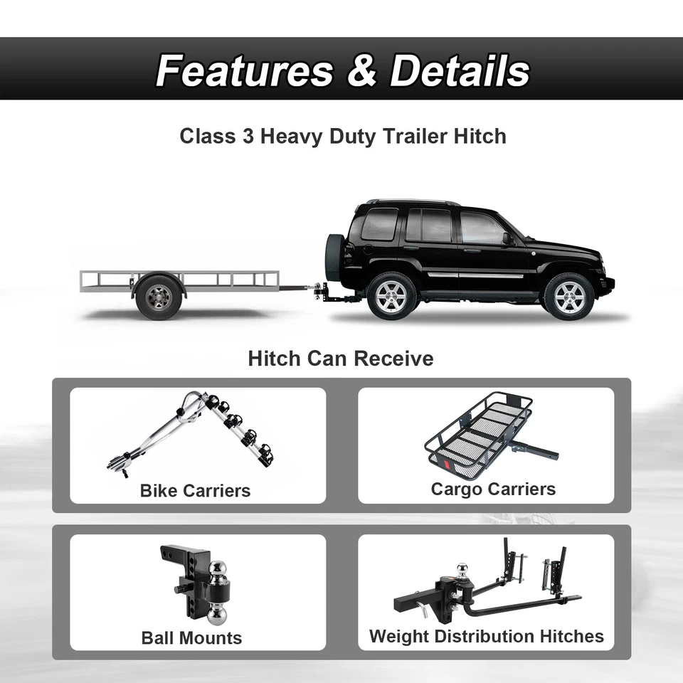 Receptor de enganche de remolque Clase III de 5000 lb de 2"" para GMC Suburban y Yukon 1992-1999 Foto 4 de 4