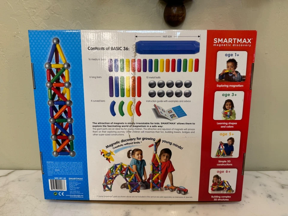 SmartMax Start Magnetic Tiles Magnetic Building Blocks Toys 30pc - Image 2 of 4