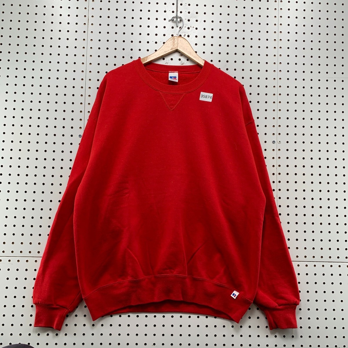 Vintage 90s Russell Athletic Crewneck Sweatshirt Mens XL Red Blank