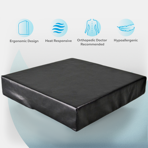 Memory Foam Cushion Waterproof WHEELCHAIR CUSHION PRESSURE RELIEF SEAT