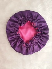 Baby Satin Bonnet Cap, two colour double fabric. From 6 months