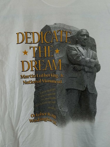 MLK Jr Camisa Para Hombre XL Blanca Dedicar el Sueño Monumento Nacional Mangas Cortas - Imagen 2 de 10