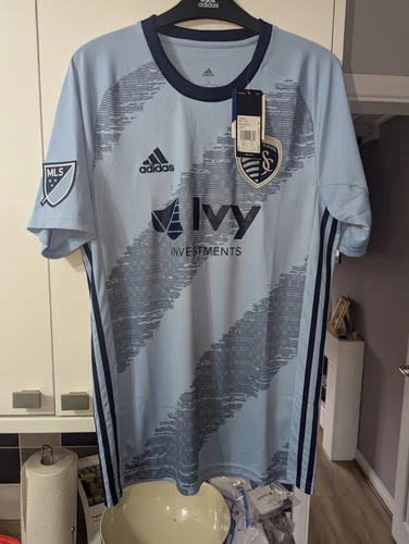 Brand New Adidas MLS Football Shirt Sporting Kansas City UK Small Rrp £74.99