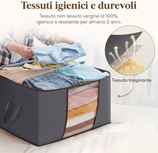 JIVAL19*22 Sacchetti Pieghevoli Per Conservazione - 3 Pezzi 90L Per Coperte E Vestiti - Foto 3