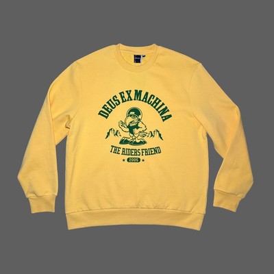 Deus Ex Machina Deus U Crew Sweatshirt Solar Power XL NWT 100% Cotton