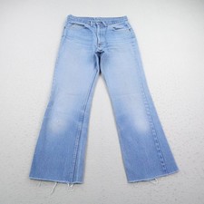 Vintage Levis Jeans Mens 33x34 Blue Denim Orange Tab Bootcut Flare Faded 80s USA