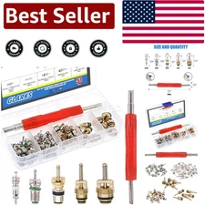 Complete A/C Maintenance Kit - 51 Pieces of Valve Cores & Dual Installer Tool