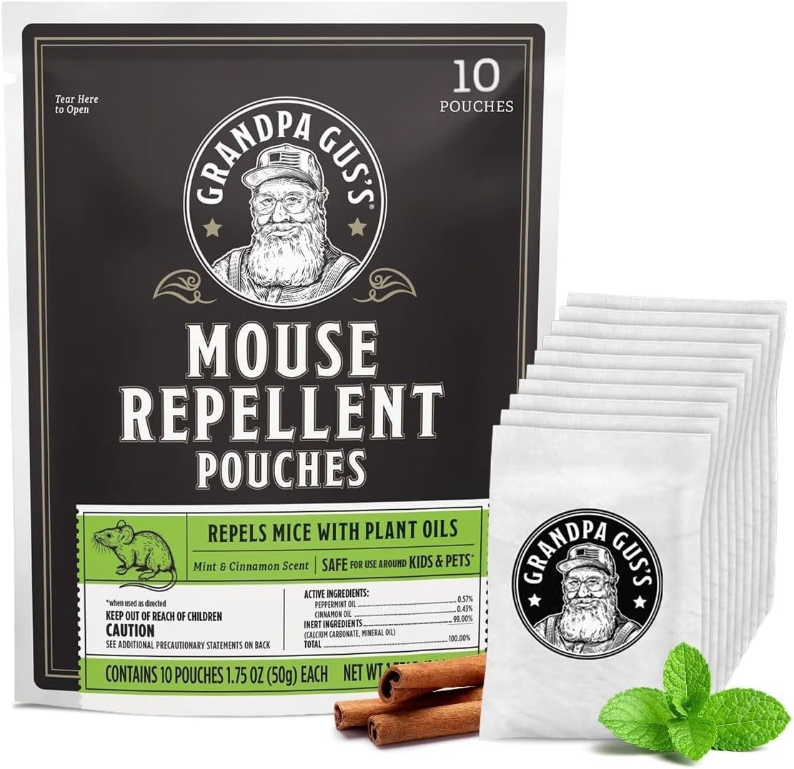 10pk Grandpa Gus's Natural Mouse Deterrent Pouches Peppermint Air Freshener