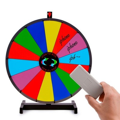 24 Inch Heavy Duty Spinning Prize Wheel - 14 Slots Color Tabletop Roulette Wh...