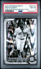 2022 BOWMAN DRAFT | DREW GILBERT CHROME-BLACK & WHITE RAYWAVE REFRACTOR PSA 8