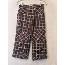 Cherokee Kid's Size S 6 6X Brown Plaid Insulated Snow Pants Winter Ski
