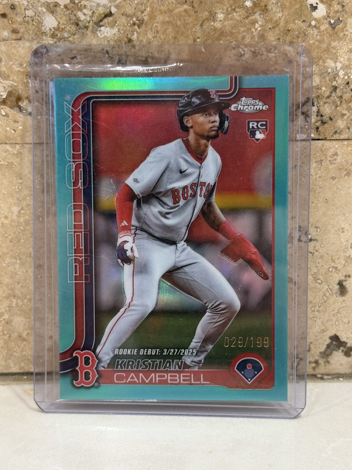 2025 Topps Chrome - Kristian Campbell #171 Aqua Refractor /199 (RC)