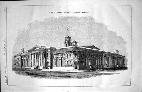 Old Bolton Market G.T. Robinson Architect Columns Pillars Ladies 1853 Victorian
