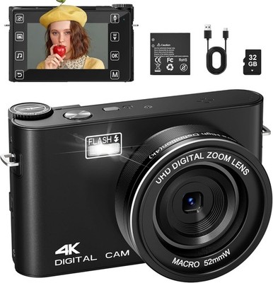 LONGYI 64MP 5K Digital Kompaktkamera | Autofokus, LCD, Vlog