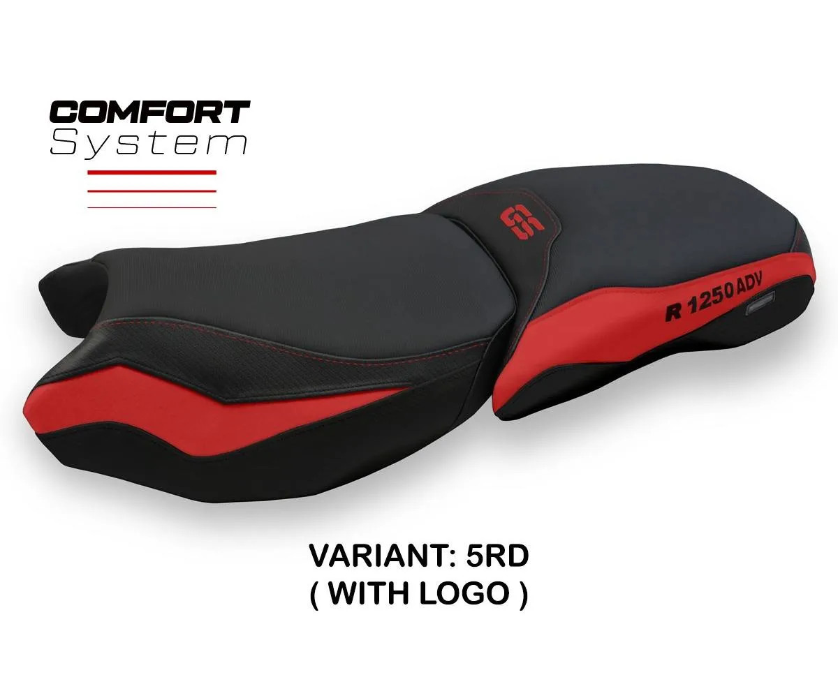 Seat cover Racconigi 4 Comfort Red + logo Tpz comp BMW R 1250 GS ADV 2019 2026