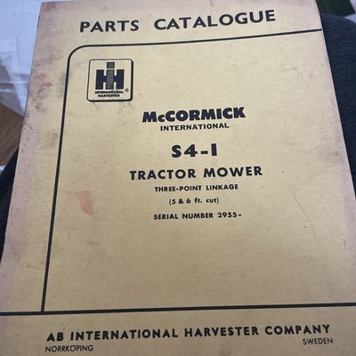 International Harvester S4-1 Traktor Mäher �� Teilekatalog Original Buch 60er Jahre