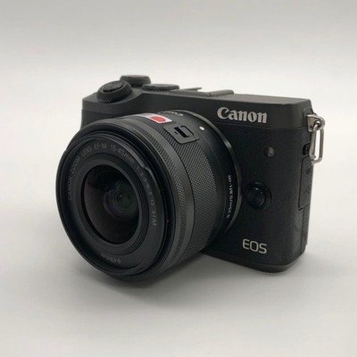 Canon EOS M6 Mirrorless Camera Black Body + Lens EF-M 15-45mm f/3.5-6.3 IS STM
