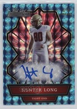 2021 Wild Card Alumination Holo-Lux Blue 8/15 Hunter Long Rookie Auto RC 19ed. rookie card picture