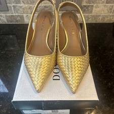 Donald Pliner Women's 7 Gold Olympia Sling Back Pumps