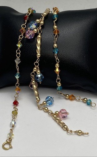 Gold Filled Multi-Color Crystals Bracelet 3pcs Bundle 9.3g - Picture 2 of 7