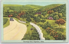 Vintage Greetings from Napoleon Ohio Scenic Road Postcard Tichnor Bros