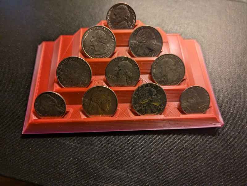 3-D Printed Novelty Pyramid Coin Holder/Display Stand