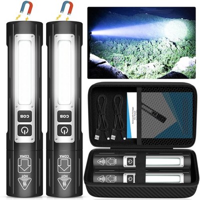 Rechargeable Flashlights High Lumens - Super Bright Small Pocket Pure Black