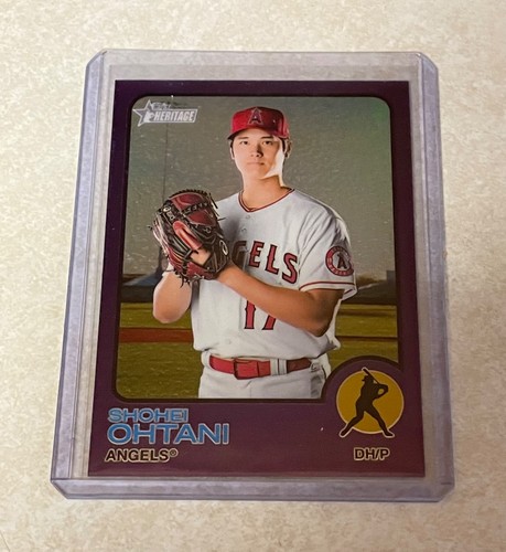 2022 Topps Heritage Shohei Ohtani Hot Box purple chrome parallel