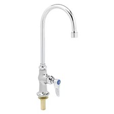 T S Brass B-0305 Manual Gooseneck Bar Faucet, Single Hole Mount, Chrome 1 Hole